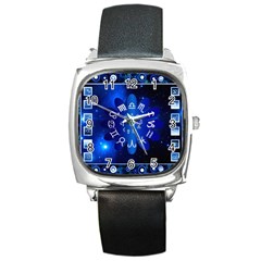 Astrology Horoscopes Constellation Square Metal Watch by danenraven