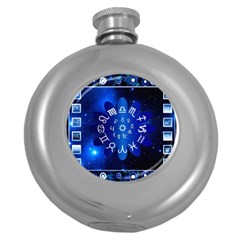 Astrology Horoscopes Constellation Round Hip Flask (5 Oz) by danenraven