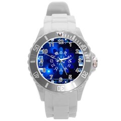 Astrology Horoscopes Constellation Round Plastic Sport Watch (l) by danenraven