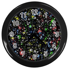 Illustration Universe Star Planet Wall Clock (black) by danenraven