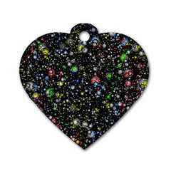 Illustration Universe Star Planet Dog Tag Heart (two Sides) by danenraven