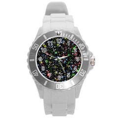 Illustration Universe Star Planet Round Plastic Sport Watch (l) by danenraven