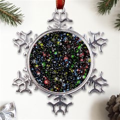 Illustration Universe Star Planet Metal Large Snowflake Ornament by danenraven