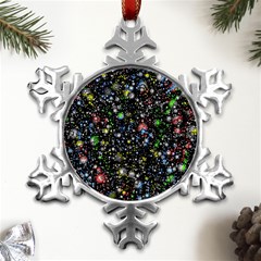 Illustration Universe Star Planet Metal Small Snowflake Ornament by danenraven