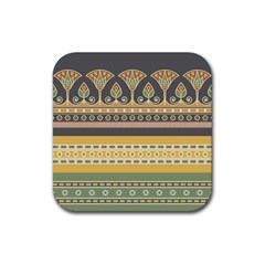 Seamless-pattern-egyptian-ornament-with-lotus-flower Rubber Coaster (square) by Salman4z