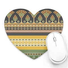 Seamless-pattern-egyptian-ornament-with-lotus-flower Heart Mousepad by Salman4z