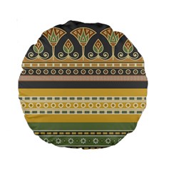 Seamless-pattern-egyptian-ornament-with-lotus-flower Standard 15  Premium Round Cushions by Salman4z