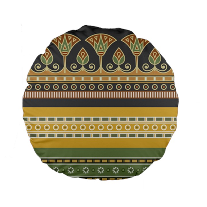 Seamless-pattern-egyptian-ornament-with-lotus-flower Standard 15  Premium Round Cushions