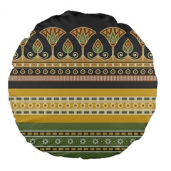 Seamless-pattern-egyptian-ornament-with-lotus-flower Large 18  Premium Flano Round Cushions by Salman4z