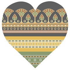 Seamless-pattern-egyptian-ornament-with-lotus-flower Wooden Puzzle Heart by Salman4z