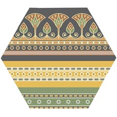 Seamless-pattern-egyptian-ornament-with-lotus-flower Wooden Puzzle Hexagon by Salman4z