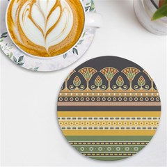 Seamless-pattern-egyptian-ornament-with-lotus-flower Uv Print Round Tile Coaster by Salman4z