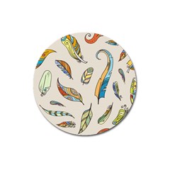 Vector-boho-doodle-feathers-seamless-pattern-illustration Magnet 3  (round) by Salman4z