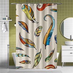 Vector-boho-doodle-feathers-seamless-pattern-illustration Shower Curtain 48  X 72  (small)  by Salman4z