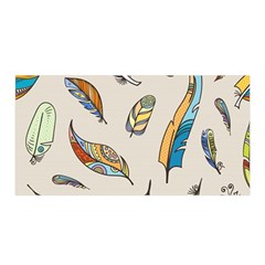 Vector-boho-doodle-feathers-seamless-pattern-illustration Satin Wrap 35  X 70  by Salman4z