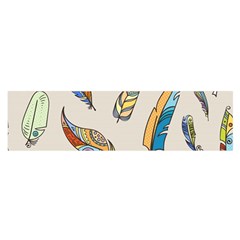 Vector-boho-doodle-feathers-seamless-pattern-illustration Oblong Satin Scarf (16  X 60 ) by Salman4z