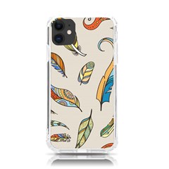 Vector-boho-doodle-feathers-seamless-pattern-illustration Iphone 11 Tpu Uv Print Case by Salman4z