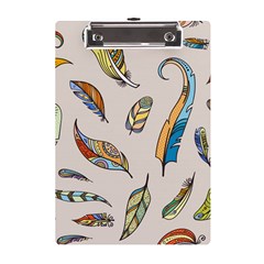 Vector-boho-doodle-feathers-seamless-pattern-illustration A5 Acrylic Clipboard