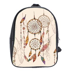 Coloured-dreamcatcher-background School Bag (xl) by Salman4z