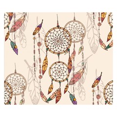 Coloured-dreamcatcher-background Premium Plush Fleece Blanket (small) by Salman4z