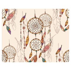 Coloured-dreamcatcher-background Premium Plush Fleece Blanket (medium) by Salman4z