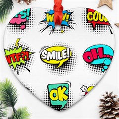 Set-colorful-comic-speech-bubbles Ornament (heart) by Salman4z