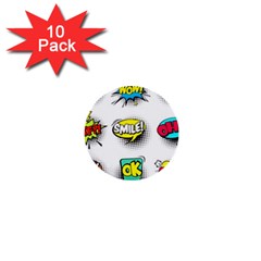 Set-colorful-comic-speech-bubbles 1  Mini Buttons (10 Pack)  by Salman4z