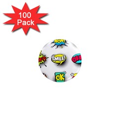 Set-colorful-comic-speech-bubbles 1  Mini Magnets (100 Pack)  by Salman4z