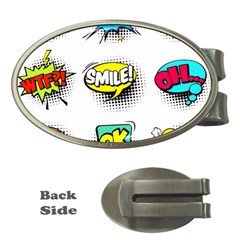 Set-colorful-comic-speech-bubbles Money Clips (oval)  by Salman4z