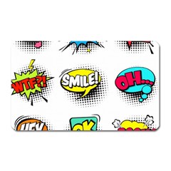 Set-colorful-comic-speech-bubbles Magnet (rectangular) by Salman4z