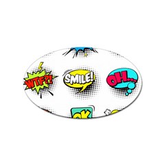 Set-colorful-comic-speech-bubbles Sticker Oval (10 Pack) by Salman4z