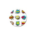 Set-colorful-comic-speech-bubbles Golf Ball Marker Front