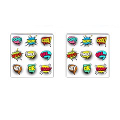 Set-colorful-comic-speech-bubbles Cufflinks (square) by Salman4z