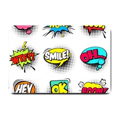 Set-colorful-comic-speech-bubbles Small Doormat by Salman4z