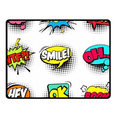 Set-colorful-comic-speech-bubbles Fleece Blanket (small) by Salman4z