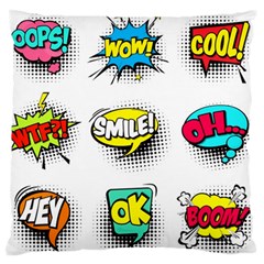 Set-colorful-comic-speech-bubbles Standard Premium Plush Fleece Cushion Case (one Side) by Salman4z