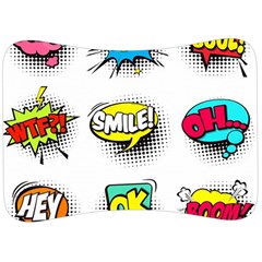 Set-colorful-comic-speech-bubbles Velour Seat Head Rest Cushion by Salman4z