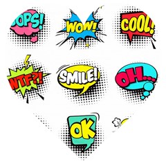 Set-colorful-comic-speech-bubbles Wooden Puzzle Heart by Salman4z