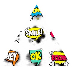 Set-colorful-comic-speech-bubbles Wooden Puzzle Triangle by Salman4z