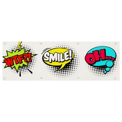 Set-colorful-comic-speech-bubbles Banner And Sign 9  X 3  by Salman4z