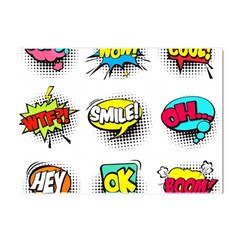 Set-colorful-comic-speech-bubbles Crystal Sticker (a4) by Salman4z