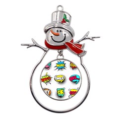 Set-colorful-comic-speech-bubbles Metal Snowman Ornament