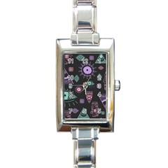 Vintage-seamless-pattern-with-tribal-art-african-style-drawing Rectangle Italian Charm Watch by Salman4z