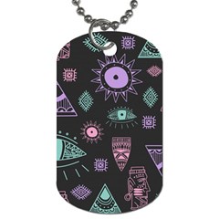 Vintage-seamless-pattern-with-tribal-art-african-style-drawing Dog Tag (one Side) by Salman4z