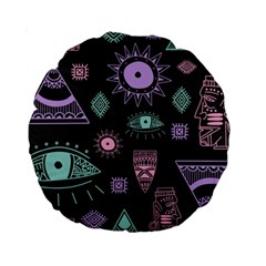 Vintage-seamless-pattern-with-tribal-art-african-style-drawing Standard 15  Premium Round Cushions by Salman4z