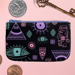 Vintage-seamless-pattern-with-tribal-art-african-style-drawing Large Coin Purse by Salman4z