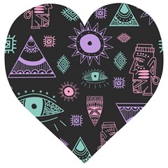 Vintage-seamless-pattern-with-tribal-art-african-style-drawing Wooden Puzzle Heart by Salman4z