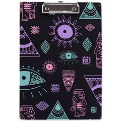 Vintage-seamless-pattern-with-tribal-art-african-style-drawing A4 Acrylic Clipboard by Salman4z