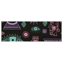 Vintage-seamless-pattern-with-tribal-art-african-style-drawing Banner And Sign 12  X 4  by Salman4z