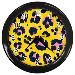 Leopard-print-seamless-pattern Wall Clock (black) by Salman4z